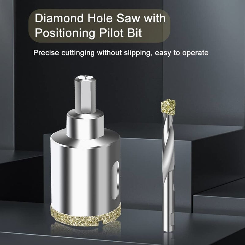 ASNOMY 3-1/2 Inch Diamond Hole Saw with Pilot Drill Bit, 3-1/2" Diamond Tip Coated Hole Saw with Guiding Drill Bit for Glass Ceramic Marble Porcelain Tile Granite Quartz - Image 3